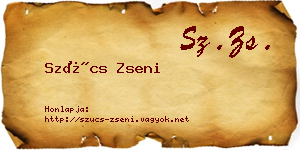 Szűcs Zseni névjegykártya
