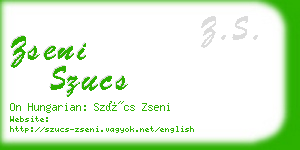 zseni szucs business card